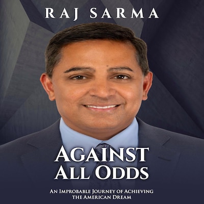 Against All Odds – omslag till ljudboken av Raj Sarma
