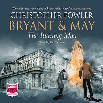 Bryant & May - The Burning Man – omslag til lydbogen af Christopher Fowler