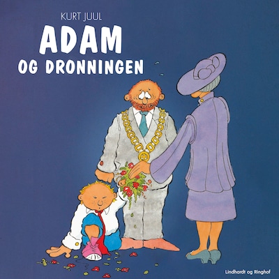 Adam og dronningen – omslag til lydbogen af Kurt Juul