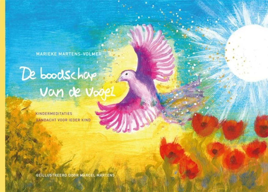 De boodschap van de vogel: Kindermeditaties, aandacht voor ieder kind – omslag van het luisterboek van Marieke Martens-Volmer