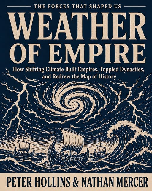 Weather of Empire: How Shifting Climate Built Empires, Toppled Dynasties, and Redrew the Map of History – omslag til lydbogen af Peter Hollins, Nathan Mercer