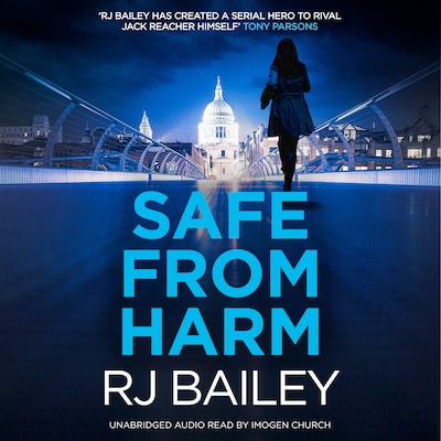 Safe From Harm – omslag til lydbogen af RJ Bailey
