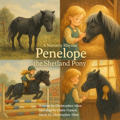 Penelope the Shetland Pony – omslag til lydbogen af AI Voice Christopher Allen