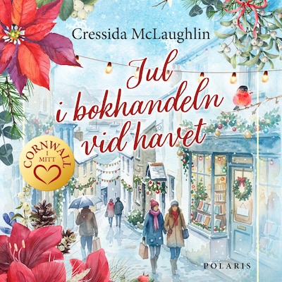 Jul i bokhandeln vid havet – omslag till ljudboken av Cressida McLaughlin