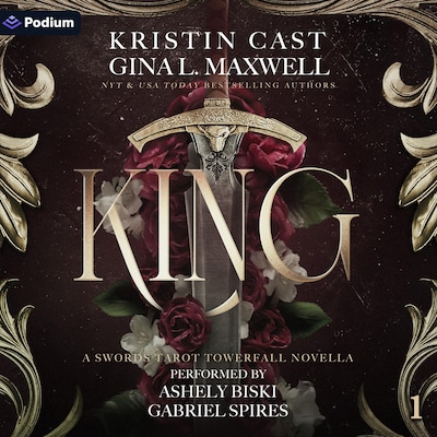 King: A Swords Tarot Towerfall Novella – omslag til lydbogen af Kristin Cast, Gina L. Maxwell