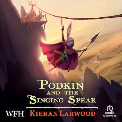 Podkin and the Singing Spear – omslag til lydbogen af Kieran Larwood