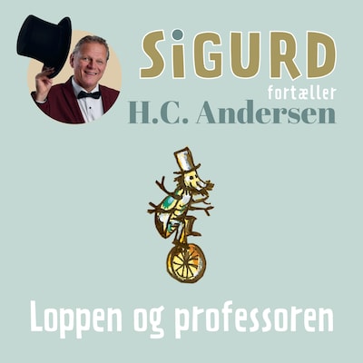 Sigurd fortæller om Loppen og professoren – omslag til lydbogen af Sigurd Barrett
