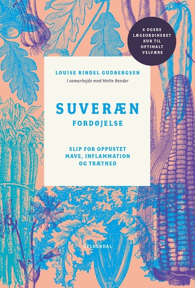 Suveræn fordøjelse – omslag til lydbogen af Louise Rindel Gudbergsen, Mette Bender