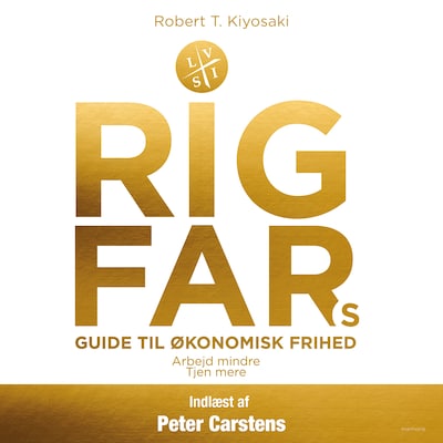 Rig fars guide til økonomisk frihed – omslag til lydbogen af Robert T. Kiyosaki