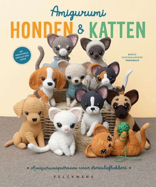 Amigurumi Honden en katten – omslag van het luisterboek van Banga Vaicekauskienė (Yarnwave)
