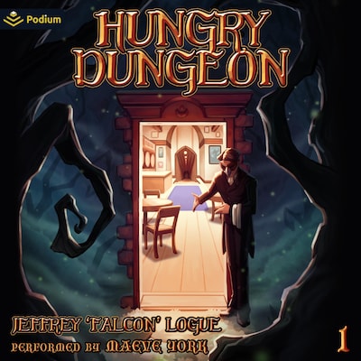 Hungry Dungeon – omslag til lydbogen af Jeffrey "Falcon" Logue