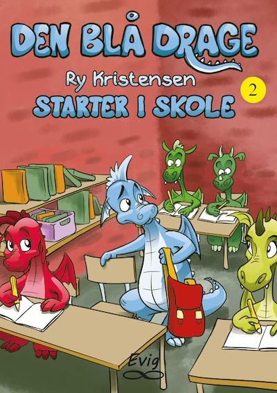 Den blå drage 2 - Starter i skole – omslag til lydbogen af Ry Kristensen