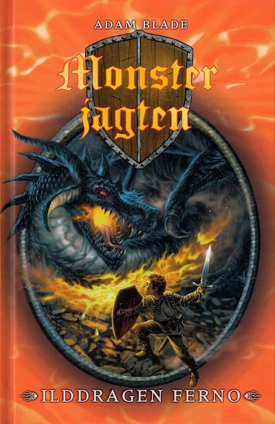Monsterjagten (01) Ilddragen Ferno – omslag til lydbogen af Adam Blade