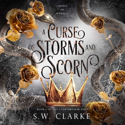 A Curse of Storms and Scorn – omslag til lydbogen af S.W. Clarke