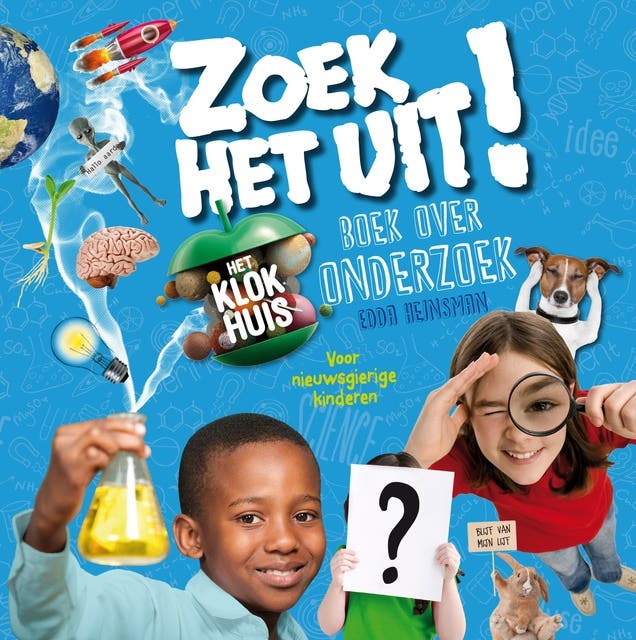 Het Klokhuisboek over onderzoek – omslag van het luisterboek van Edda Heinsman