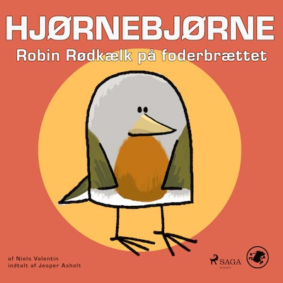 Hjørnebjørne 20 - Robin Rødkælk på foderbrættet – omslag til lydbogen af Niels Valentin