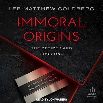 Immoral Origins – omslag til lydbogen af Lee Matthew Goldberg