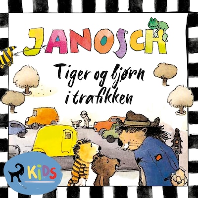 Tiger og bjørn i trafikken – omslag til lydbogen af Janosch