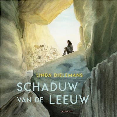 Schaduw van de leeuw – omslag van het luisterboek van Linda Dielemans