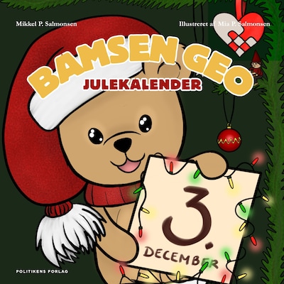Bamsen Geos julekalender - Den magiske luftballon – omslag til lydbogen af Mikkel Palm Salmonsen, Marie Munk Jensen