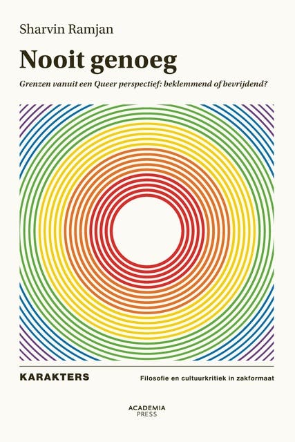 Nooit genoeg: Grenzen vanuit een Queer perspectief: beklemmend of bevrijdend? – omslag van het luisterboek van Sharvin Ramjan