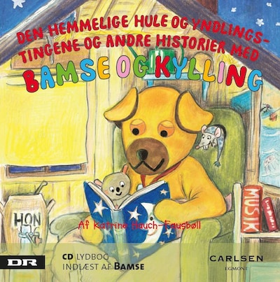 Bamse 1 - Den hemmelige hule og yndlingstingene – omslag til lydbogen af Katrine Hauch-Fausbøll