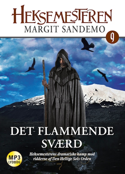 Heksemesteren 9 - Det flammende sværd – omslag til lydbogen af Margit Sandemo