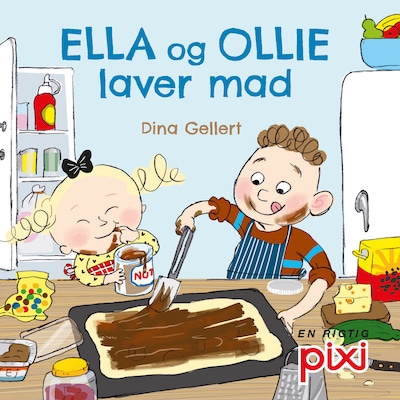 Ella og Ollie laver mad – omslag til lydbogen af Dina Gellert