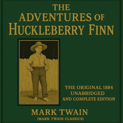 The Adventures of Huckleberry Finn: The Original 1884 Unabridged and Complete Edition (Mark Twain Classics) – omslag til lydbogen af Mark Twain