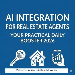 AI Integration for Real Estate Agents: Your Practical Daily Booster 2026 – omslag till ljudboken av M. Weber