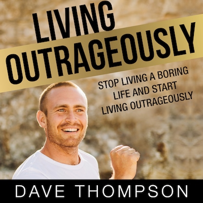 Living Outrageously – omslag til lydbogen af Dave Thompson