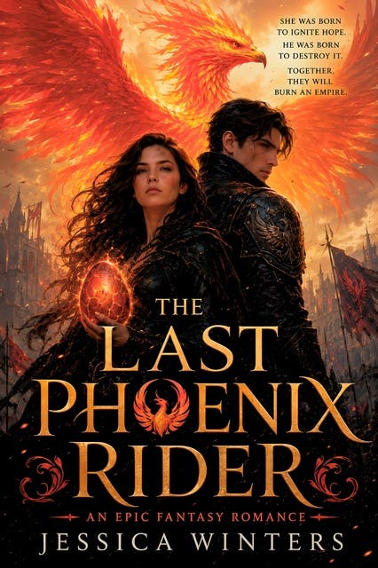 The Last Phoenix Rider: An Epic Fantasy Romance Novel – omslag til lydbogen af Jessica Winters
