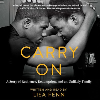 Carry On – omslag till ljudboken av Lisa Fenn