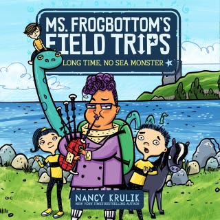Long Time, No Sea Monster – omslag till ljudboken av Nancy Krulik