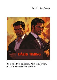 Dålig timing – omslag till ljudboken av M.J. Björn