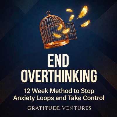 End Overthinking – omslag til lydbogen af Gratitude Ventures