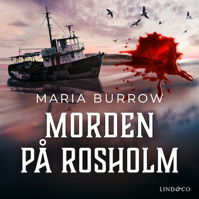 Morden på Rosholm – omslag till ljudboken av Maria Burrow
