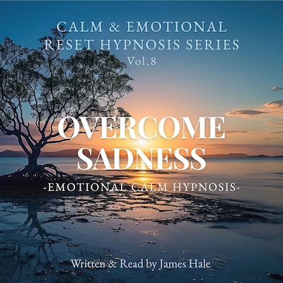Overcome Sadness – Emotional Calm Hypnosis – omslag til lydbogen af James Hale