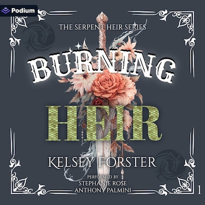 Burning Heir – omslag til lydbogen af Kelsey Forster