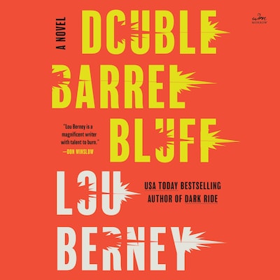 Double Barrel Bluff – omslag til lydbogen af Lou Berney