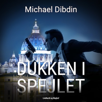 Dukken i spejlet – omslag til lydbogen af Michael John Dibdin