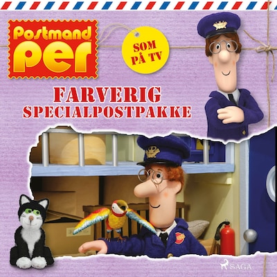 Postmand Per - Farverig specialpostpakke – omslag til lydbogen af John A. Cunliffe