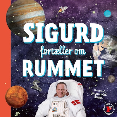 Sigurd fortæller om rummet – omslag til lydbogen af Sigurd Barrett