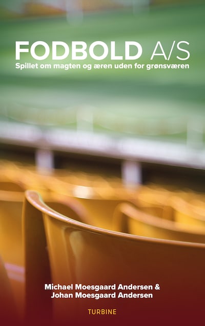 Fodbold A/S – omslag til lydbogen af Johan Moesgaard Andersen, Michael Moesgaard Andersen