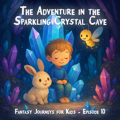 Fantasy Journeys for Kids, Episode 10: The Adventure in the Sparkling Crystal Cave (ungekürzt) – omslag til lydbogen af Claudia Schröder
