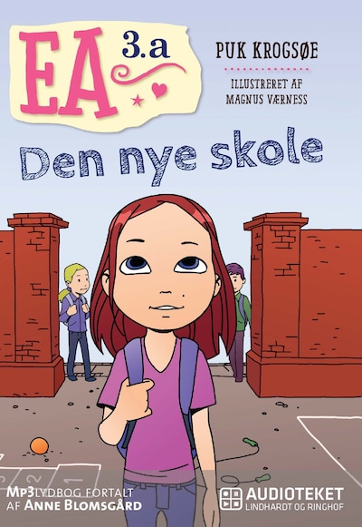 Ea 3.a - Den nye skole – omslag til lydbogen af Puk Krogsøe
