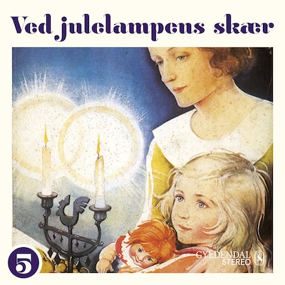 Ved julelampens skær 5 – omslag til lydbogen af Gyldendal