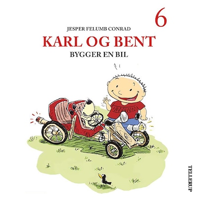 Karl og Bent #6: Karl og Bent bygger en bil – omslag til lydbogen af Jesper Felumb Conrad