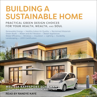 Building a Sustainable Home – omslag til lydbogen af Melissa Rappaport Schifman