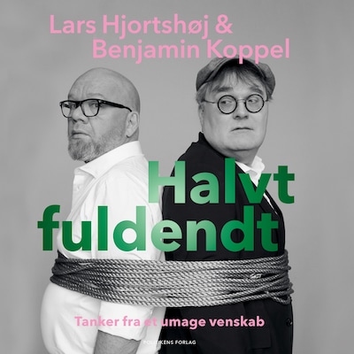 Halvt fuldendt – omslag til lydbogen af Benjamin Koppel, Lars Hjortshøj